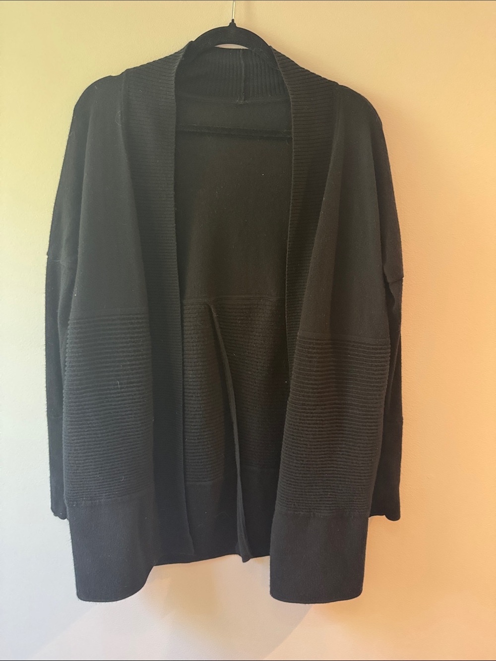 lululemon athletica Black Open-Front Knit Cardigan
